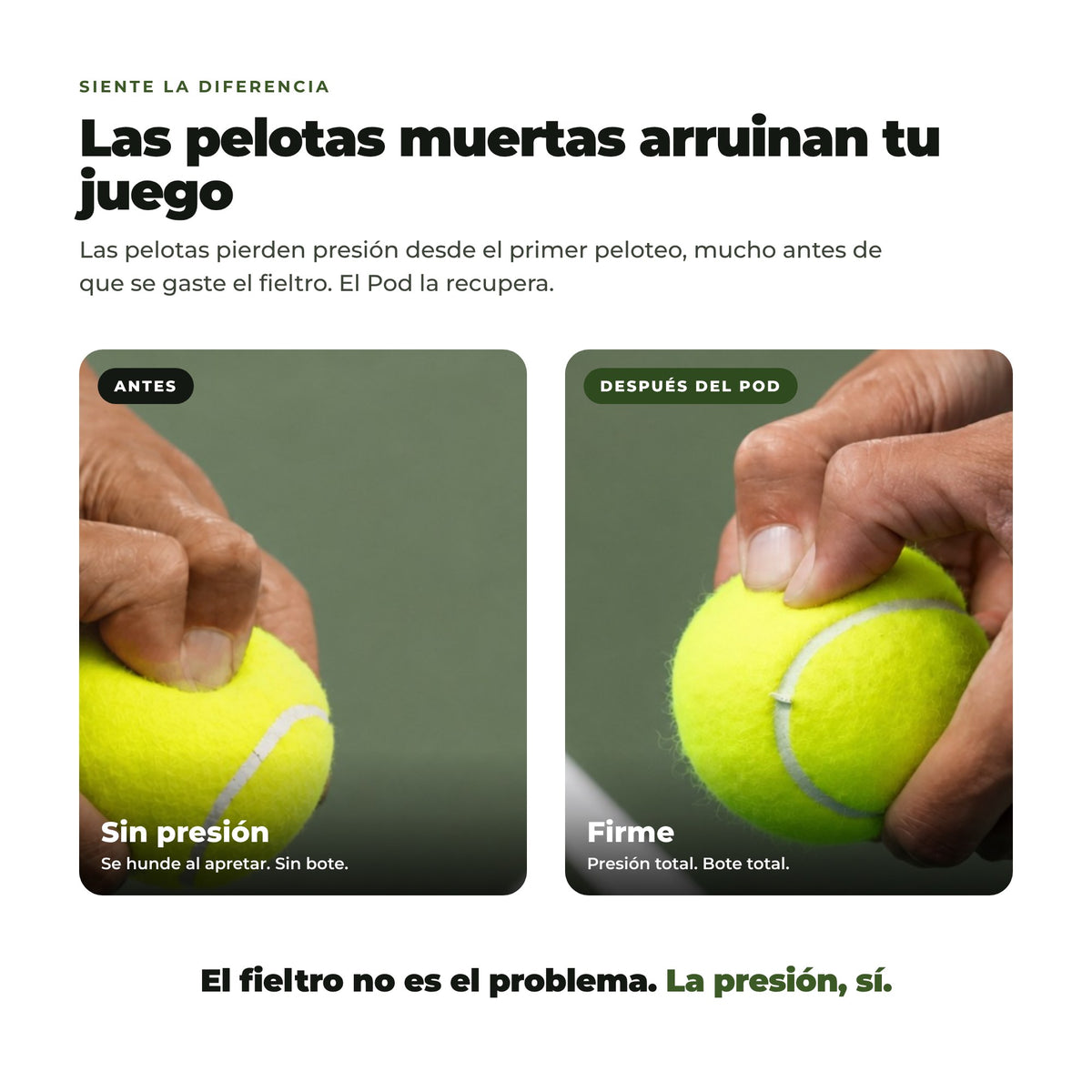 Before and after: flat vs firm ball